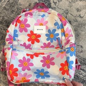 STATE Kids Backpack with Floral Design - Pink, Blue, White, Red